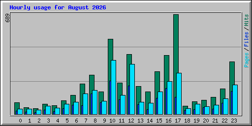Hourly usage for August 2026